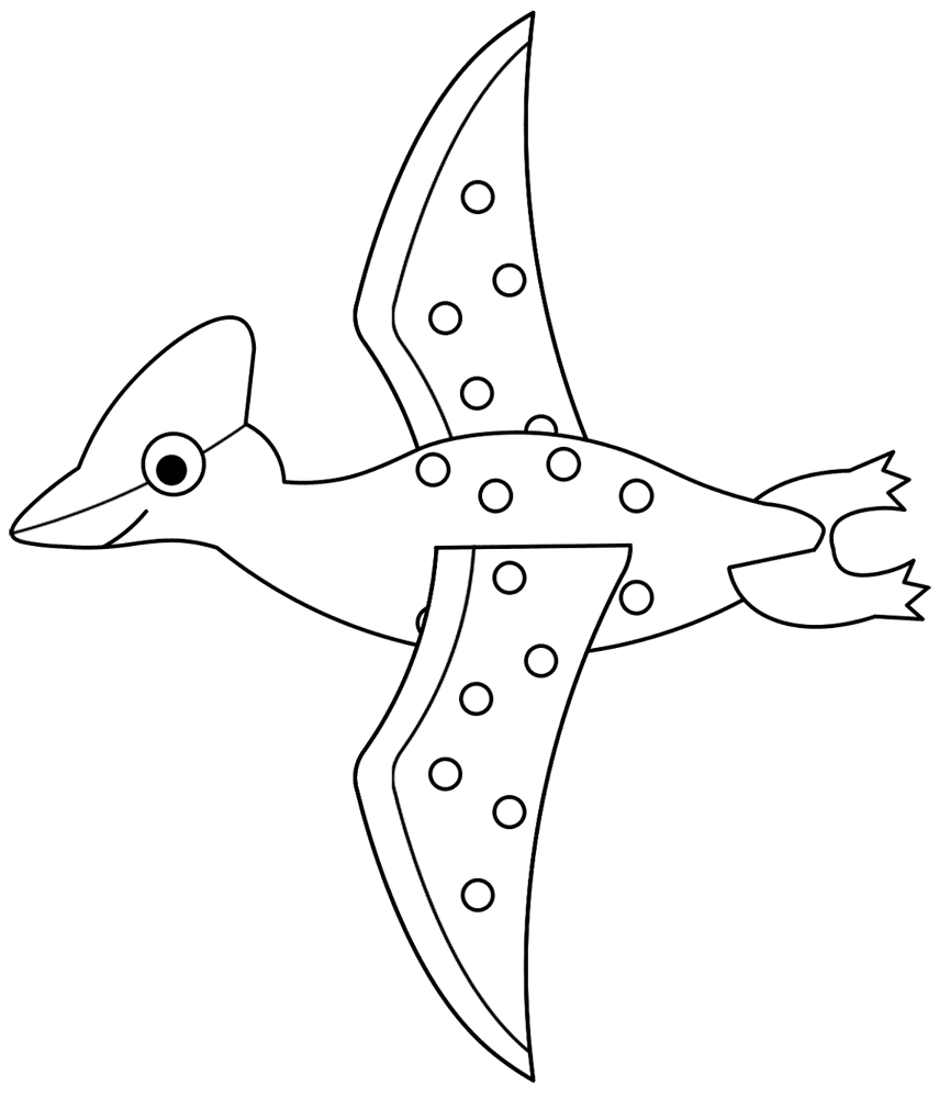 Desenho de Pteranodonte para colorir e imprimir: número 6