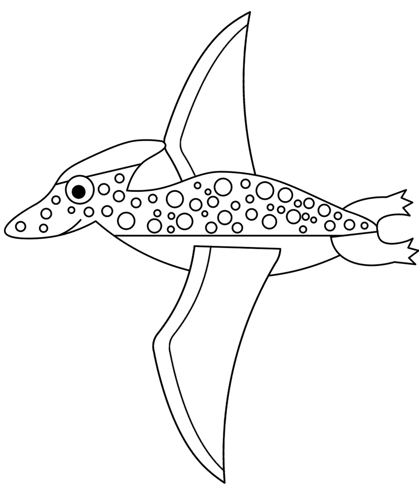 Desenho de Pteranodonte para colorir e imprimir: número 7