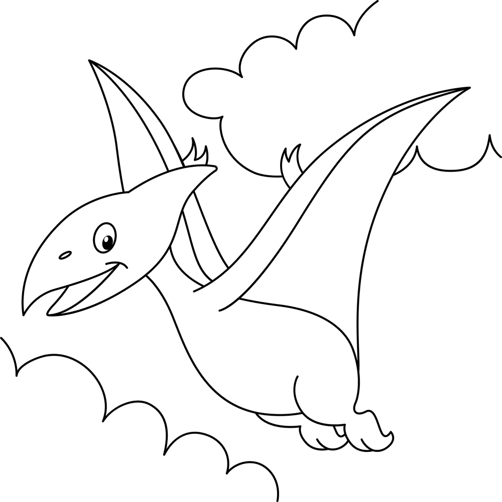 Desenho de Pterodáctilo para colorir e imprimir: número 10