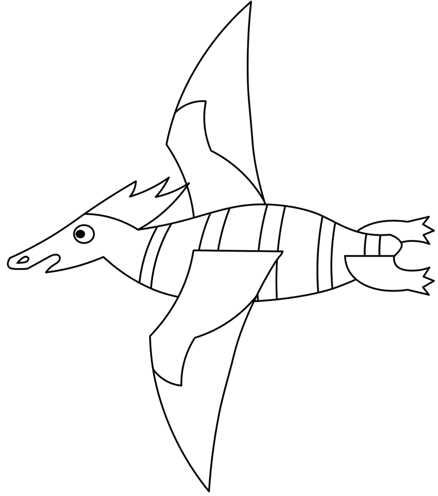 Desenho de Pterodáctilo para colorir e imprimir: número 13