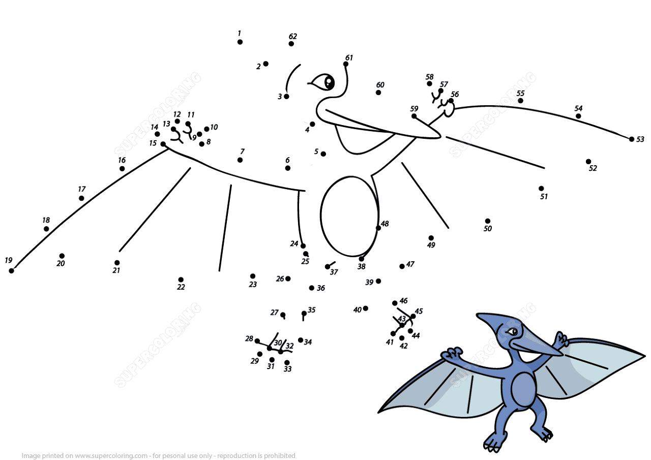 Desenho de Pterodáctilo para colorir e imprimir: número 21