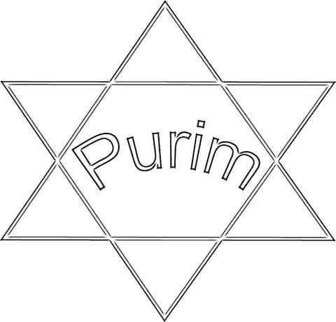 Desenho de Purim para colorir e imprimir: número 2