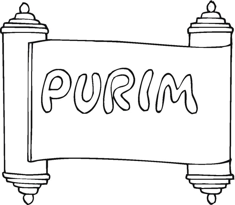 Desenho de Purim para colorir e imprimir: número 3
