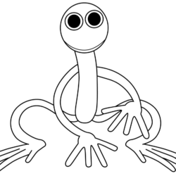 Desenho de Rainbow Friends para colorir e imprimir: número 3