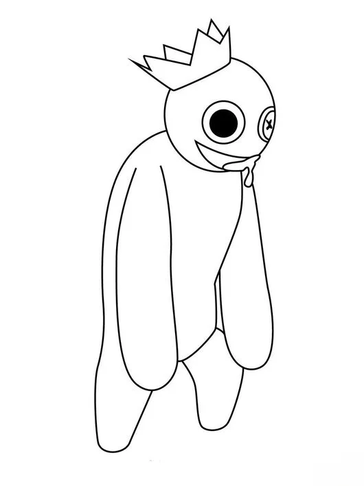 Desenho de Rainbow Friends para colorir e imprimir: número 4