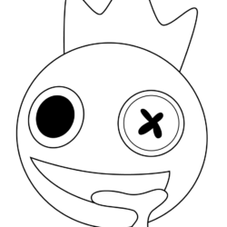 Desenho de Rainbow Friends para colorir e imprimir: número 6