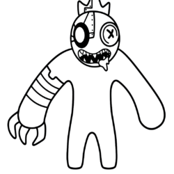 Desenho de Rainbow Friends para colorir e imprimir: número 7