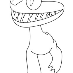 Desenho de Rainbow Friends para colorir e imprimir: número 9