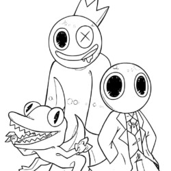 Desenho de Rainbow Friends para colorir e imprimir: número 10