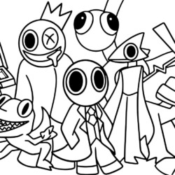 Desenho de Rainbow Friends para colorir e imprimir: número 13