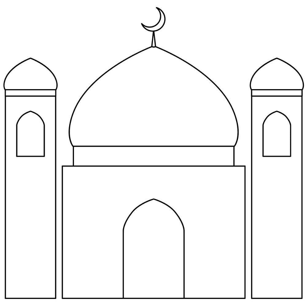 Desenho de Ramadão para colorir e imprimir: número 1