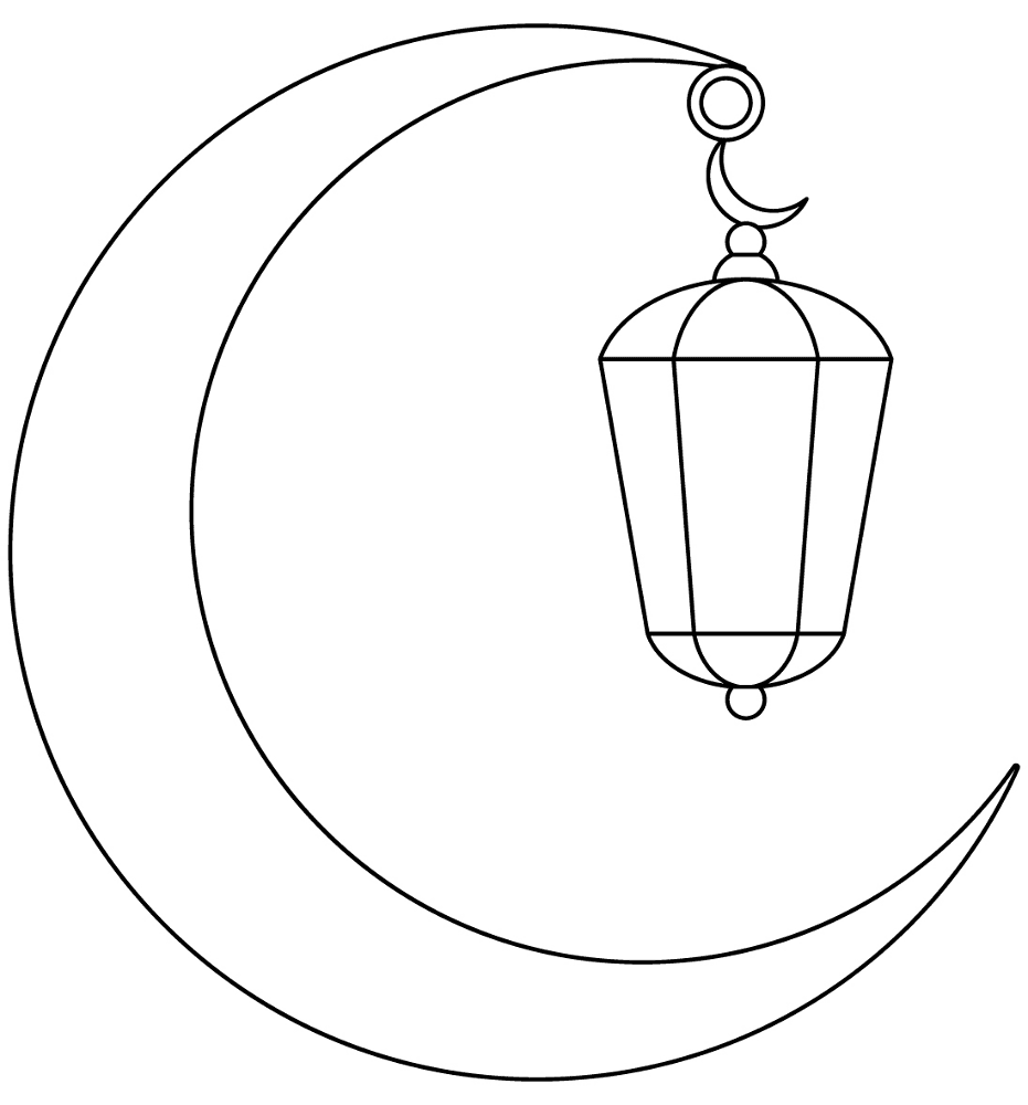 Desenho de Ramadão para colorir e imprimir: número 2