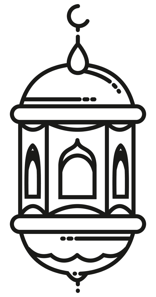 Desenho de Ramadão para colorir e imprimir: número 5