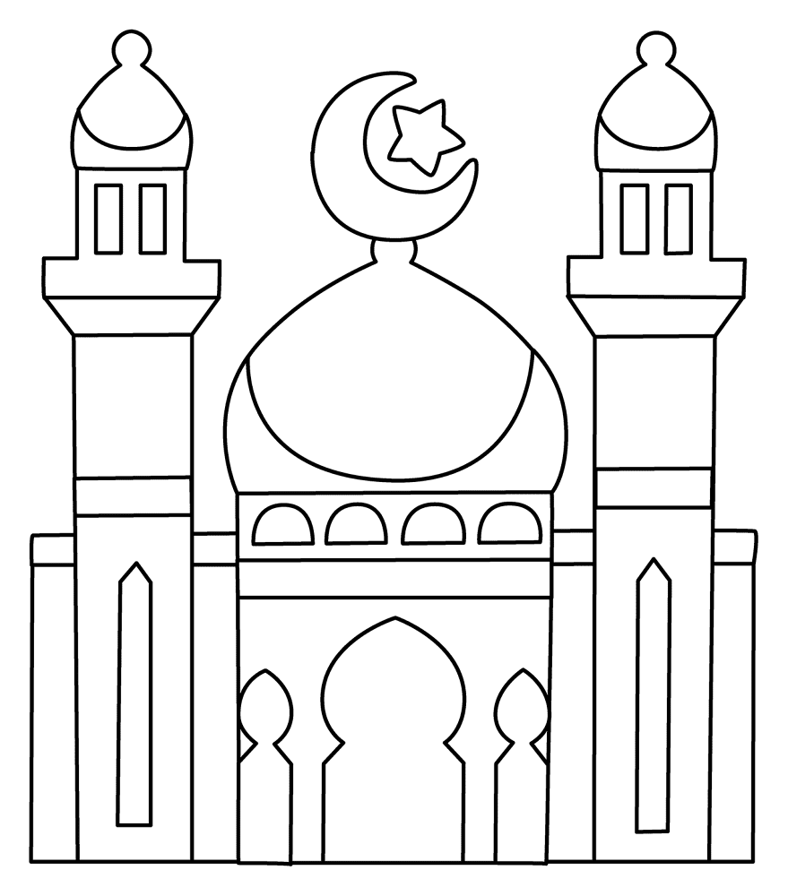 Desenho de Ramadão para colorir e imprimir: número 9
