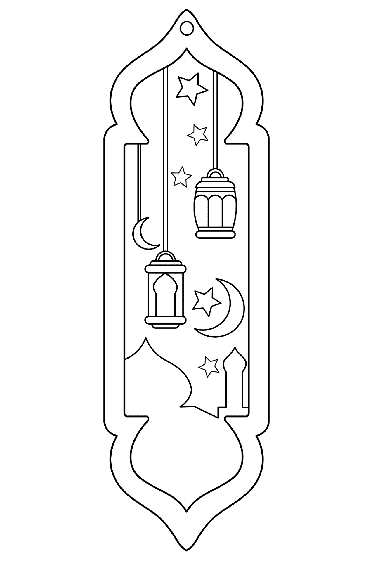 Desenho de Ramadão para colorir e imprimir: número 45