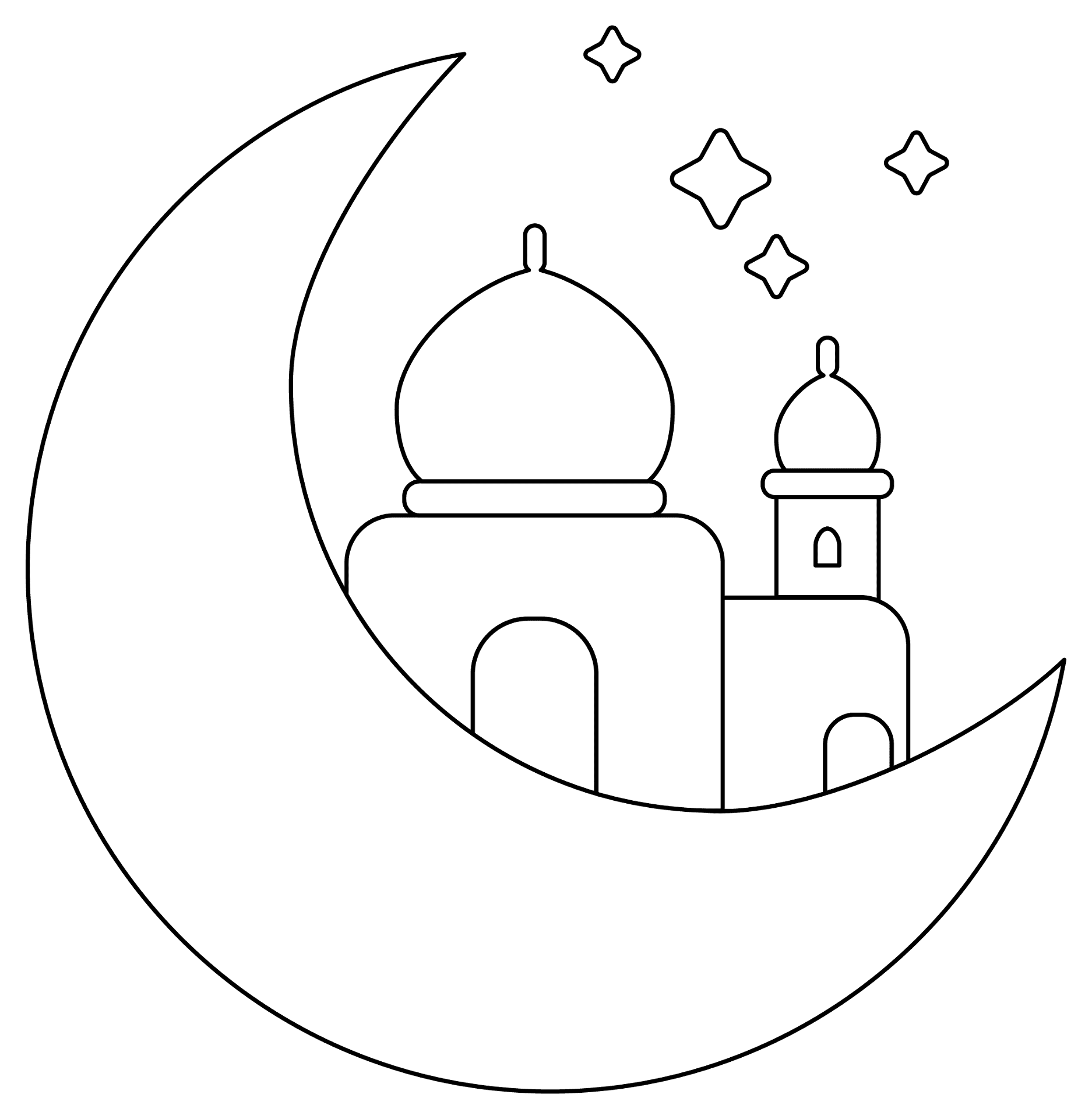 Desenho de Ramadão para colorir e imprimir: número 47