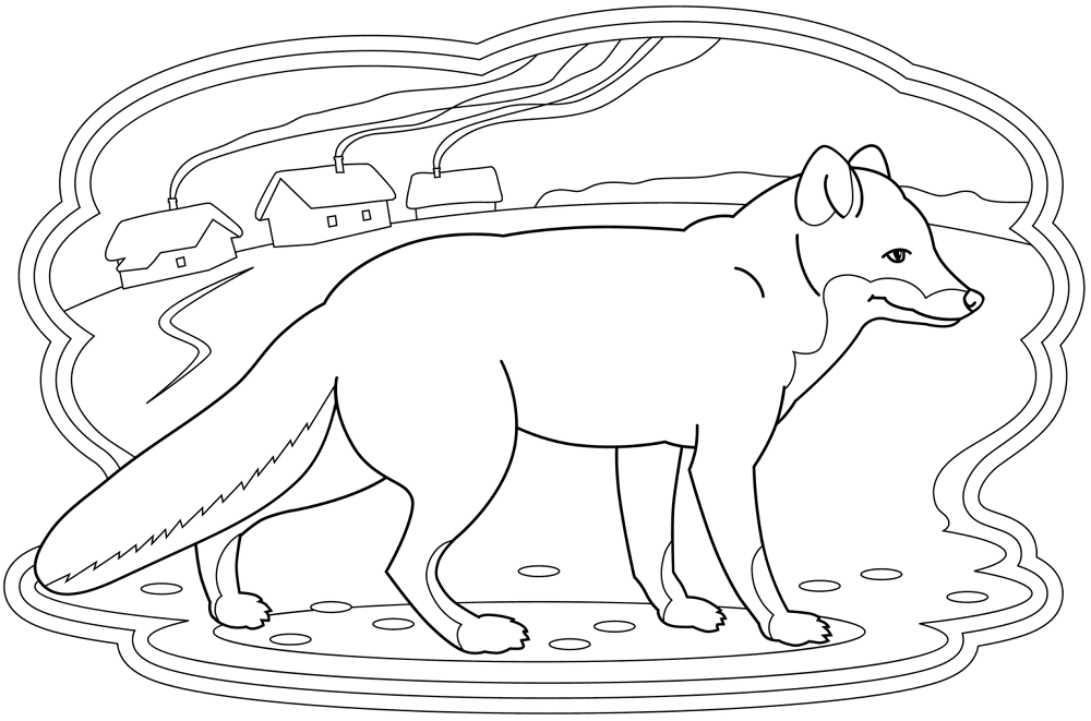 Desenho de Raposas para colorir e imprimir: número 2