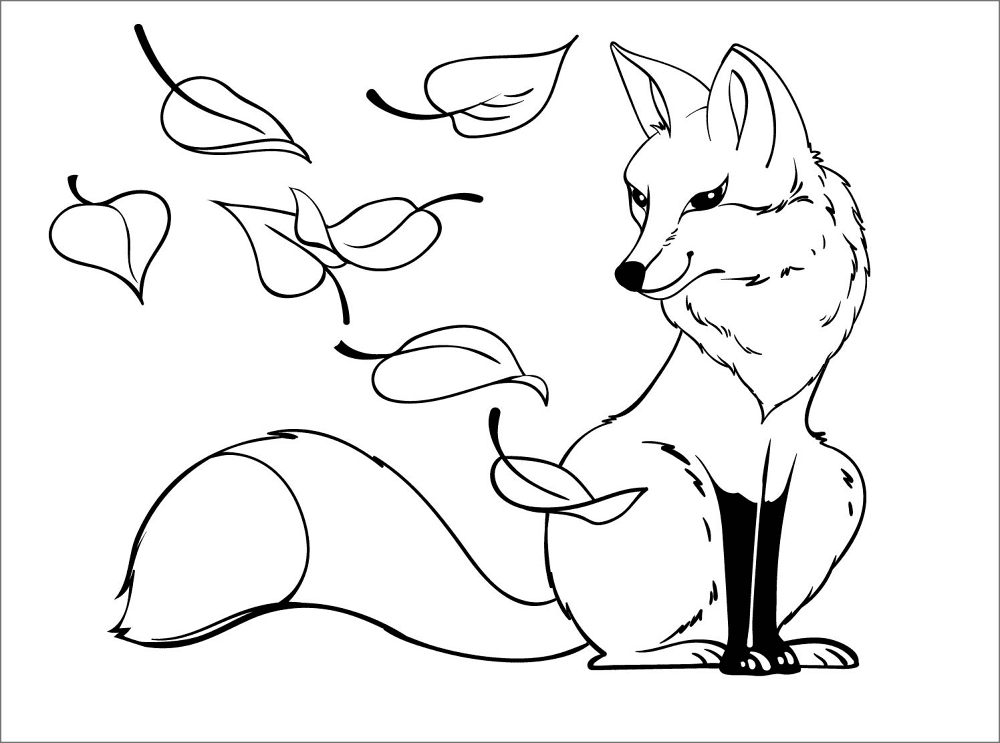Desenho de Raposas para colorir e imprimir: número 4