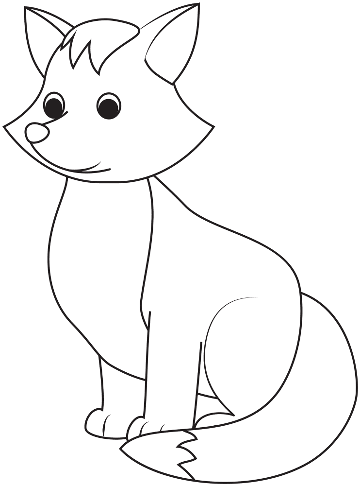 Desenho de Raposas para colorir e imprimir: número 5