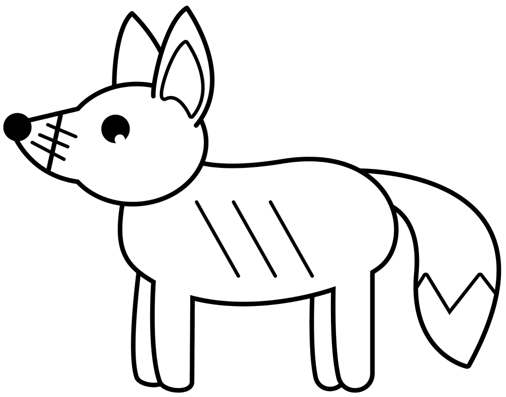 Desenho de Raposas para colorir e imprimir: número 7