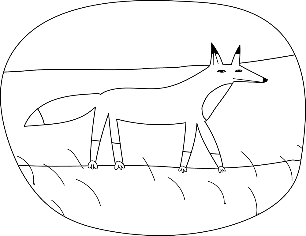 Desenho de Raposas para colorir e imprimir: número 9