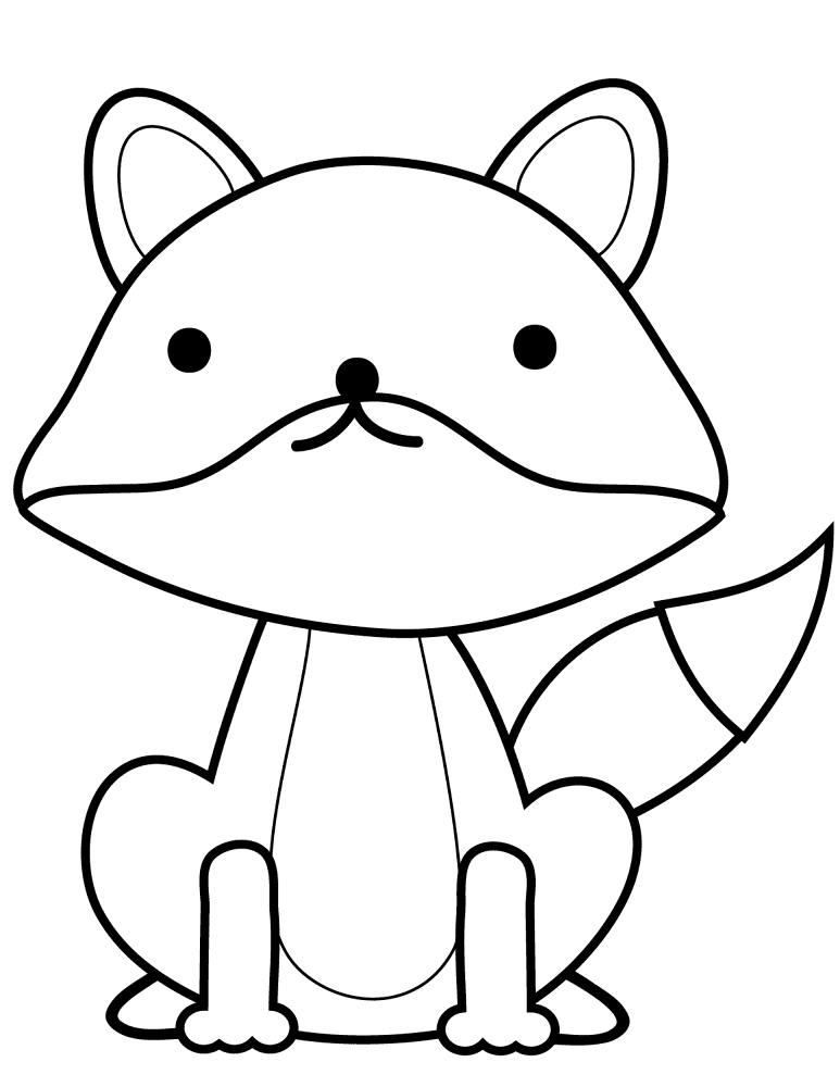 Desenho de Raposas para colorir e imprimir: número 14