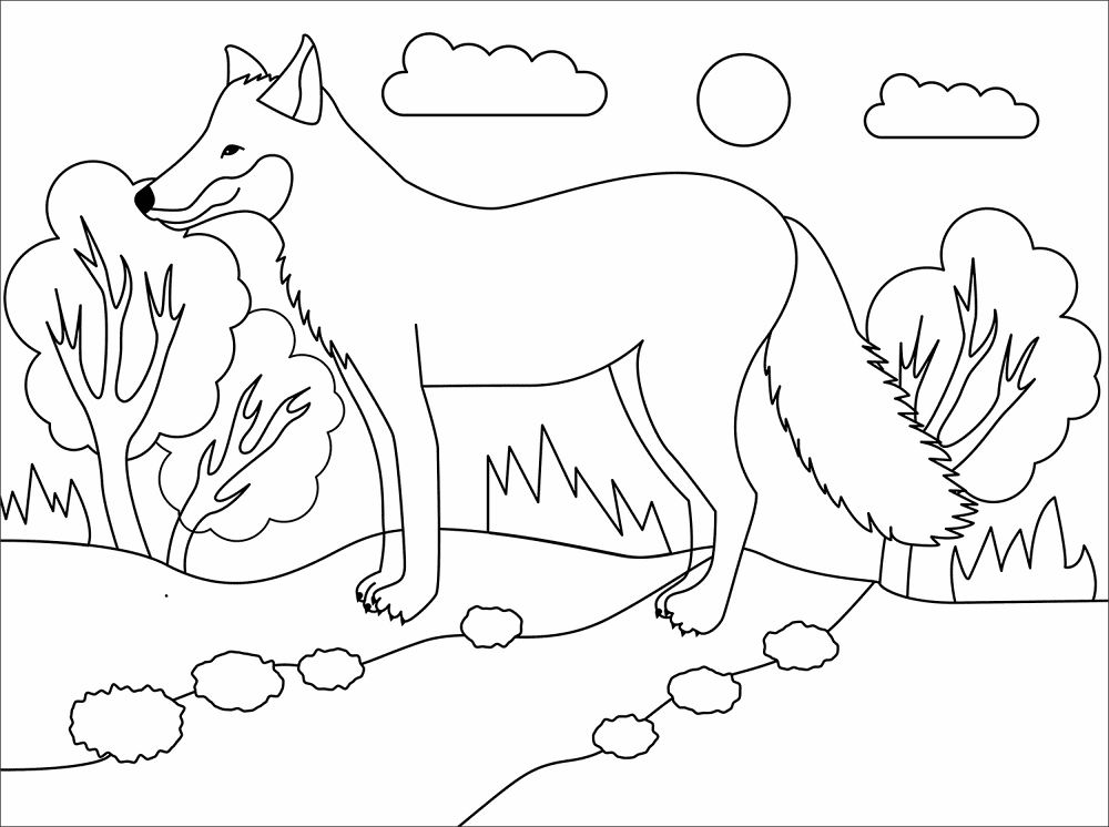 Desenho de Raposas para colorir e imprimir: número 18