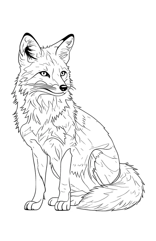 Desenho de Raposas para colorir e imprimir: número 21