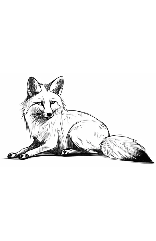 Desenho de Raposas para colorir e imprimir: número 26