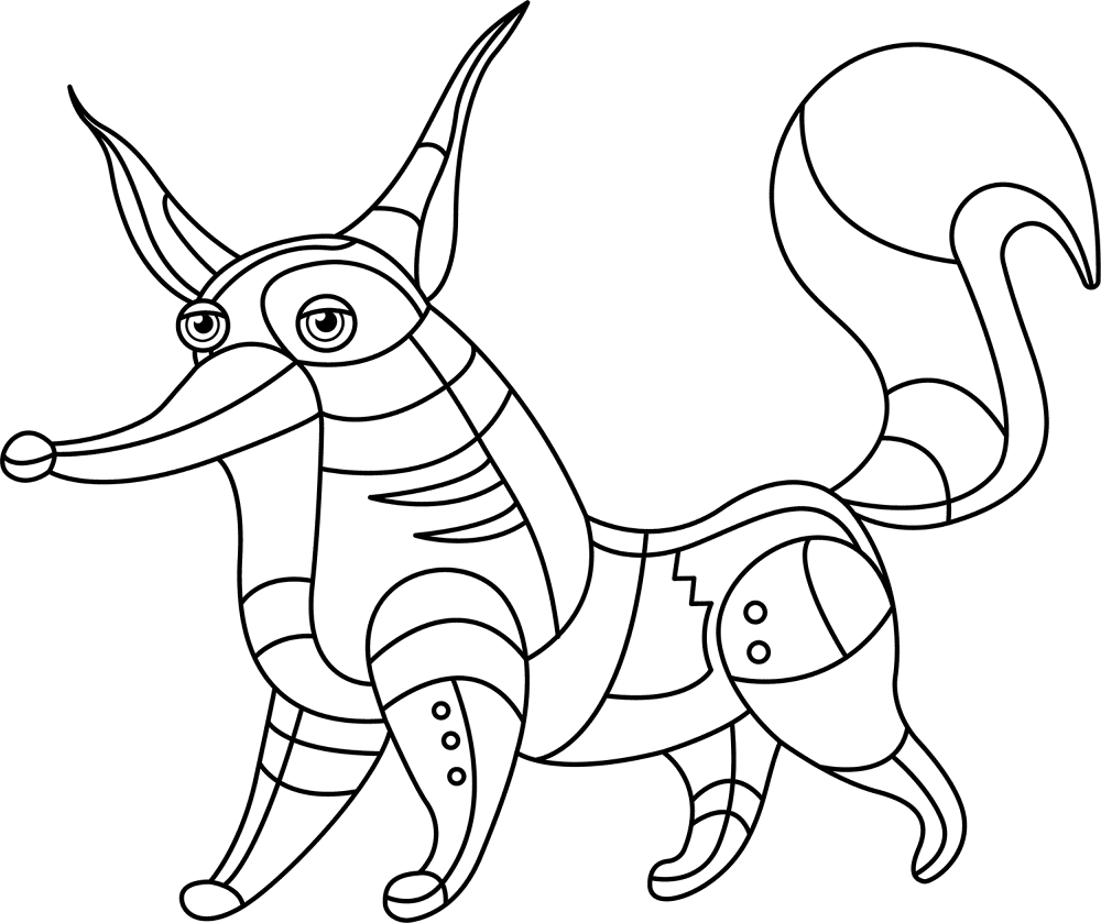Desenho de Raposas para colorir e imprimir: número 28