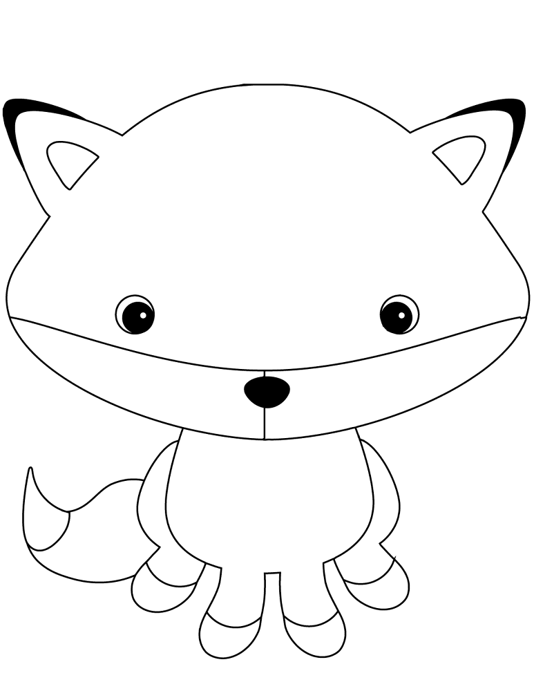 Desenho de Raposas para colorir e imprimir: número 32