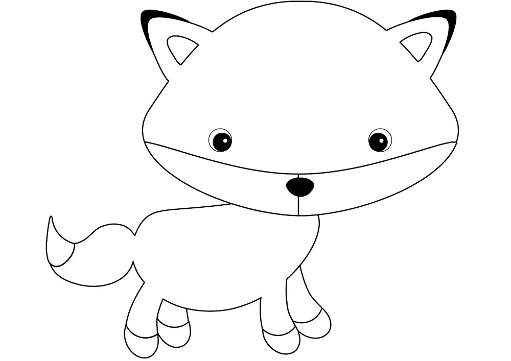 Desenho de Raposas para colorir e imprimir: número 33