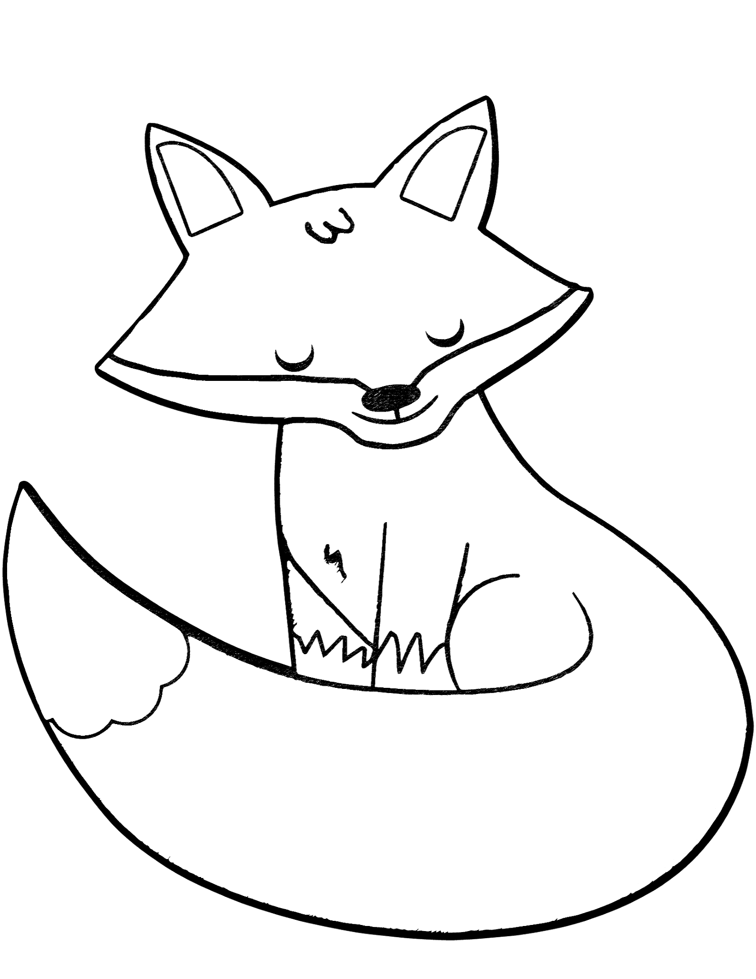 Desenho de Raposas para colorir e imprimir: número 41