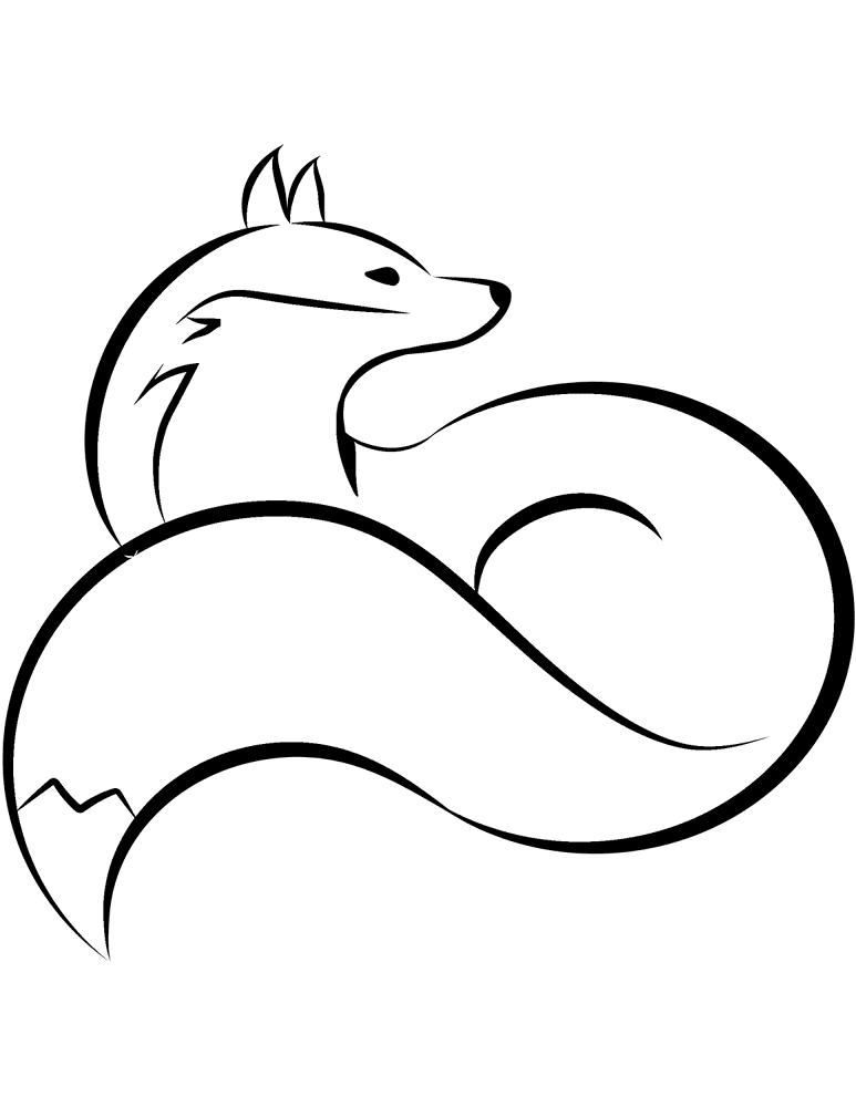 Desenho de Raposas para colorir e imprimir: número 45