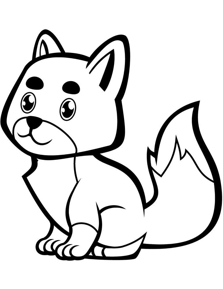 Desenho de Raposas para colorir e imprimir: número 46