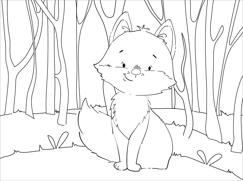 Desenho de Raposas para colorir