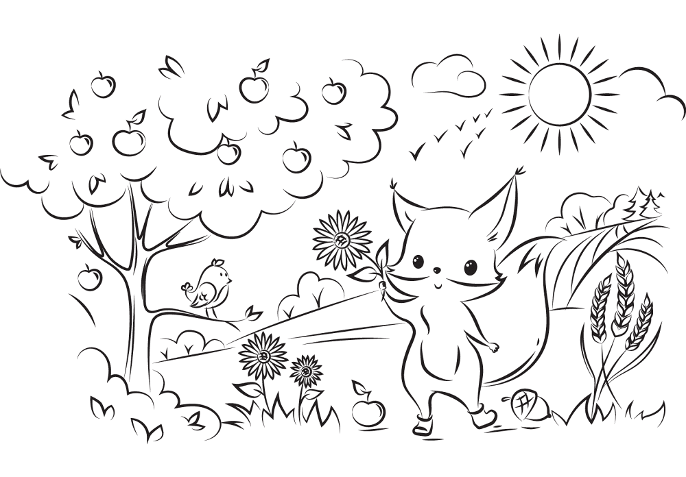 Desenho de Raposas para colorir