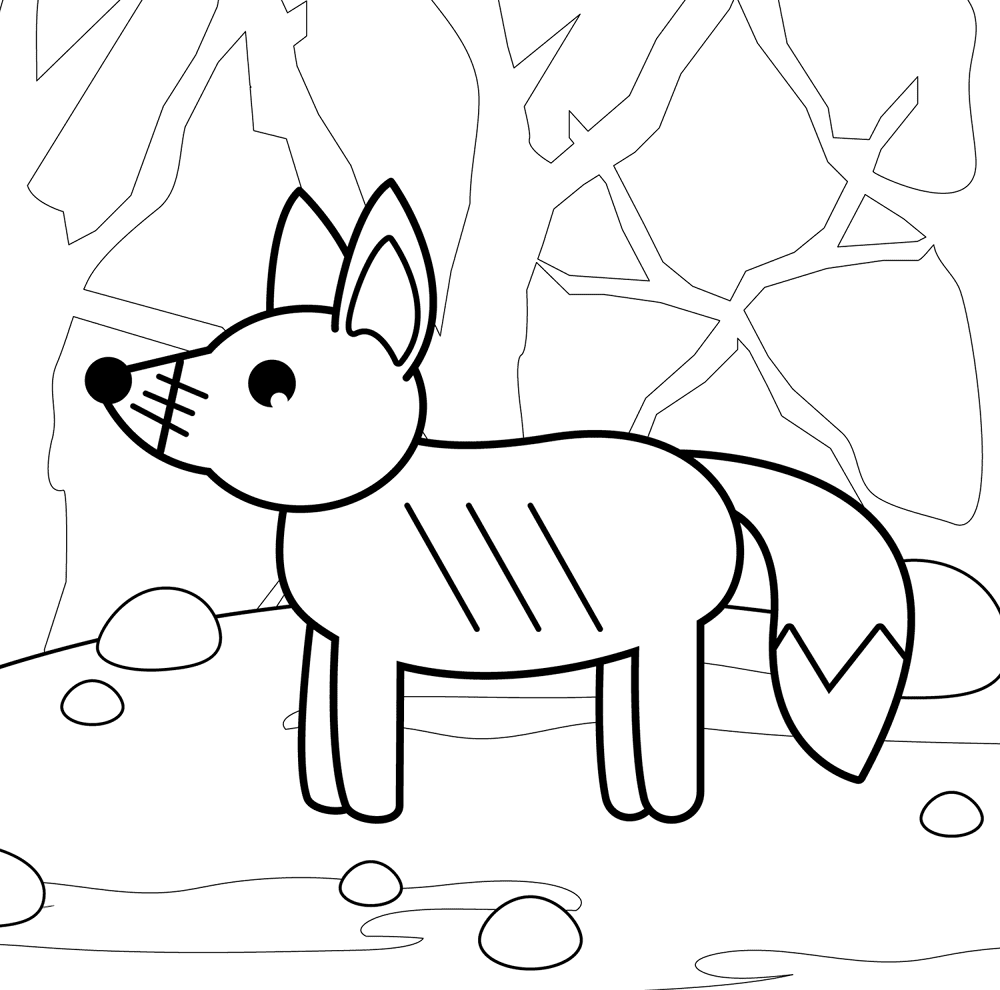Desenho de Raposas para colorir