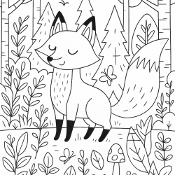 Desenho de Raposas para colorir