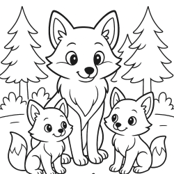 Desenho de Raposas para colorir