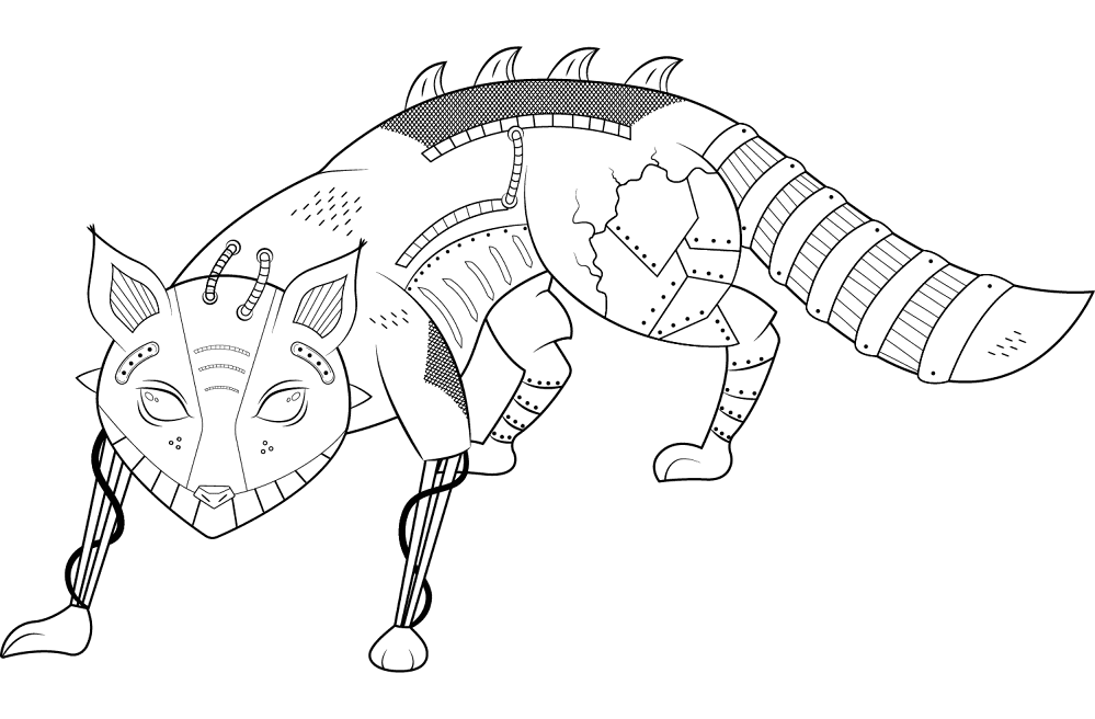 Desenho de Raposas para colorir