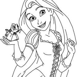 Desenho de Rapunzel para colorir e imprimir: número 4