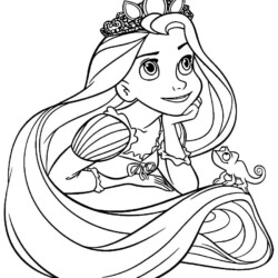 Desenho de Rapunzel para colorir e imprimir: número 5