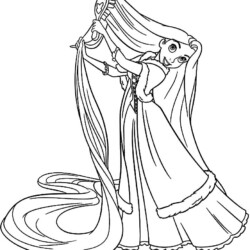 Desenho de Rapunzel para colorir e imprimir: número 6