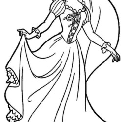 Desenho de Rapunzel para colorir e imprimir: número 9