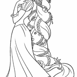 Desenho de Rapunzel para colorir e imprimir: número 11
