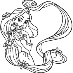 Desenho de Rapunzel para colorir e imprimir: número 13