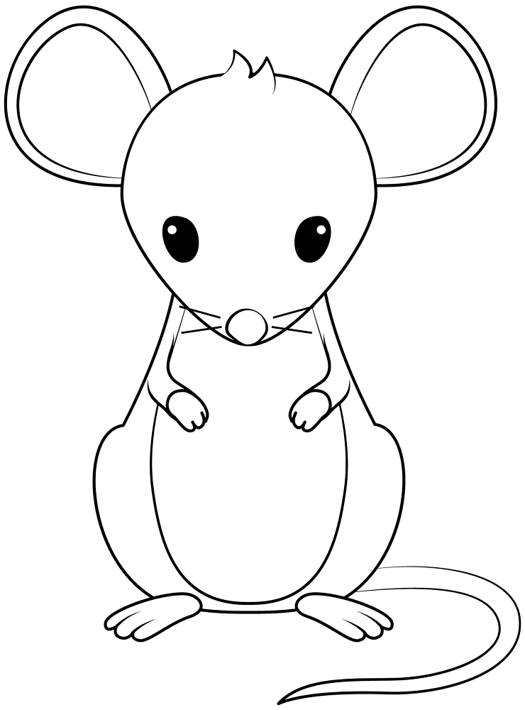 Desenho de Ratos para colorir e imprimir: número 4