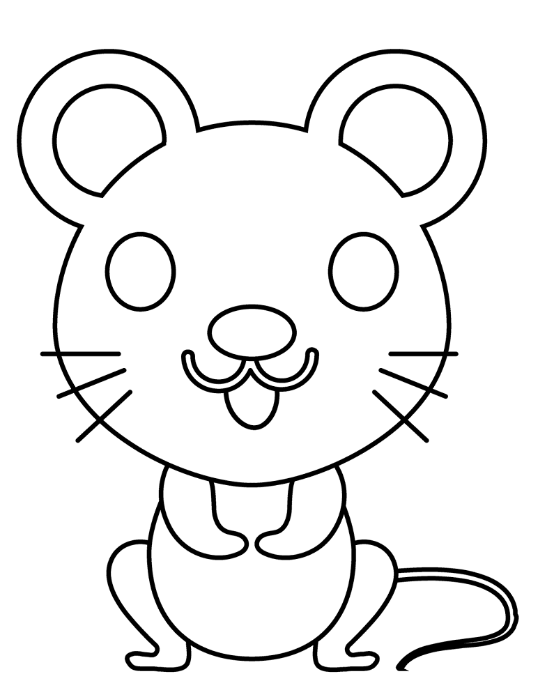 Desenho de Ratos para colorir e imprimir: número 12