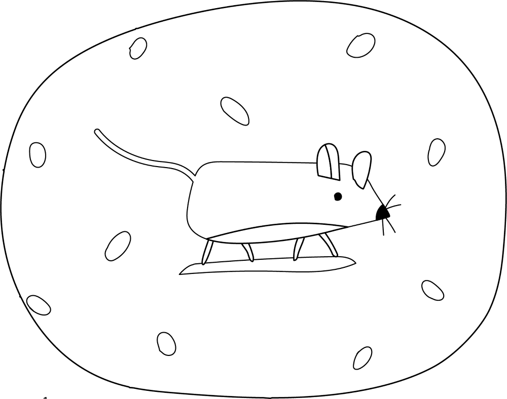 Desenho de Ratos para colorir e imprimir: número 16